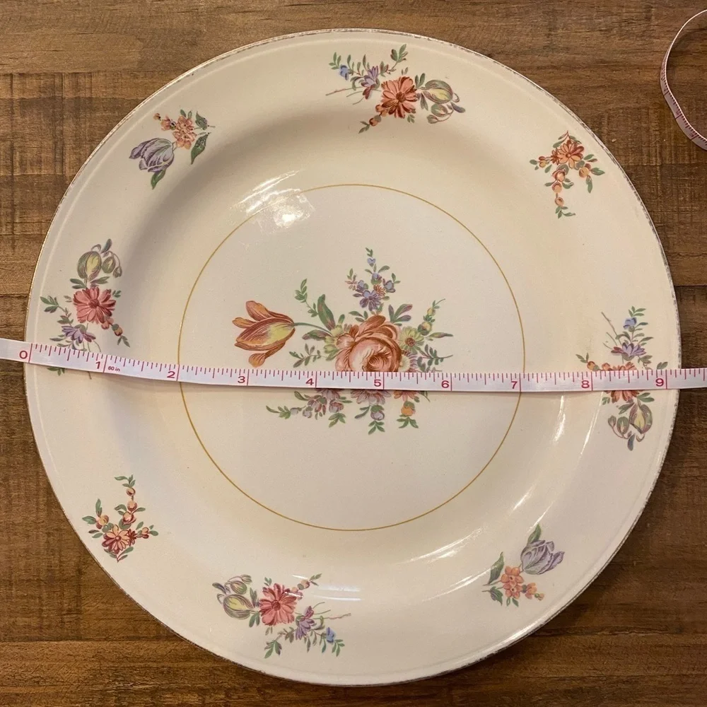 Household Institute Priscilla pattern decorative China. Pink Roses on cream EUC
